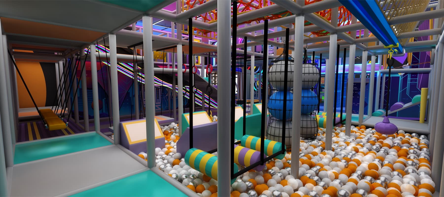 912 Playground ball pit and slides